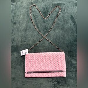 Charlotte Russe Dusty Pink Woven Chain Shoulder Bag NWT